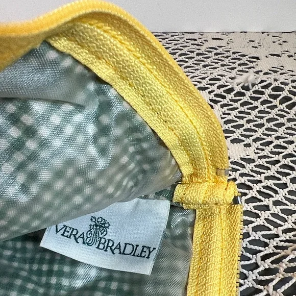 Vera Bradley Yellow HOPE Pink Ribbons Lined Cosmetic Makeup Bag 9"x5"x3" - FP - Picture 6 of 9